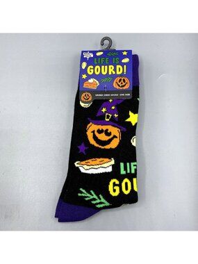 LIFE IS GOURD Jack O Lantern Pie Men's Crew Socks Main and Local OSFM
